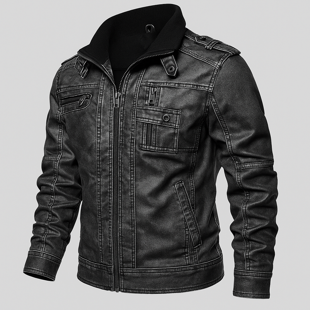 Giacca da moto in pelle premium da uomo