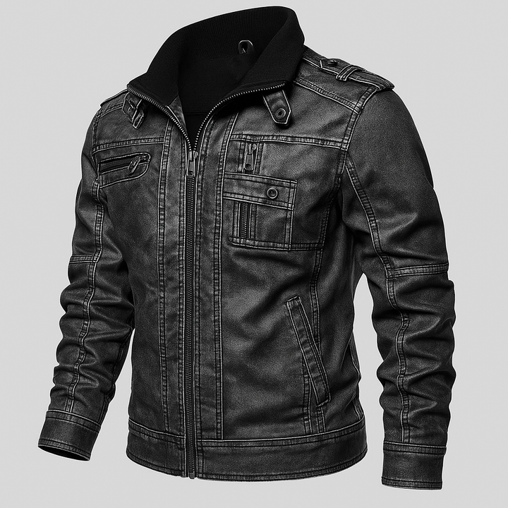 Giacca da moto in pelle premium da uomo