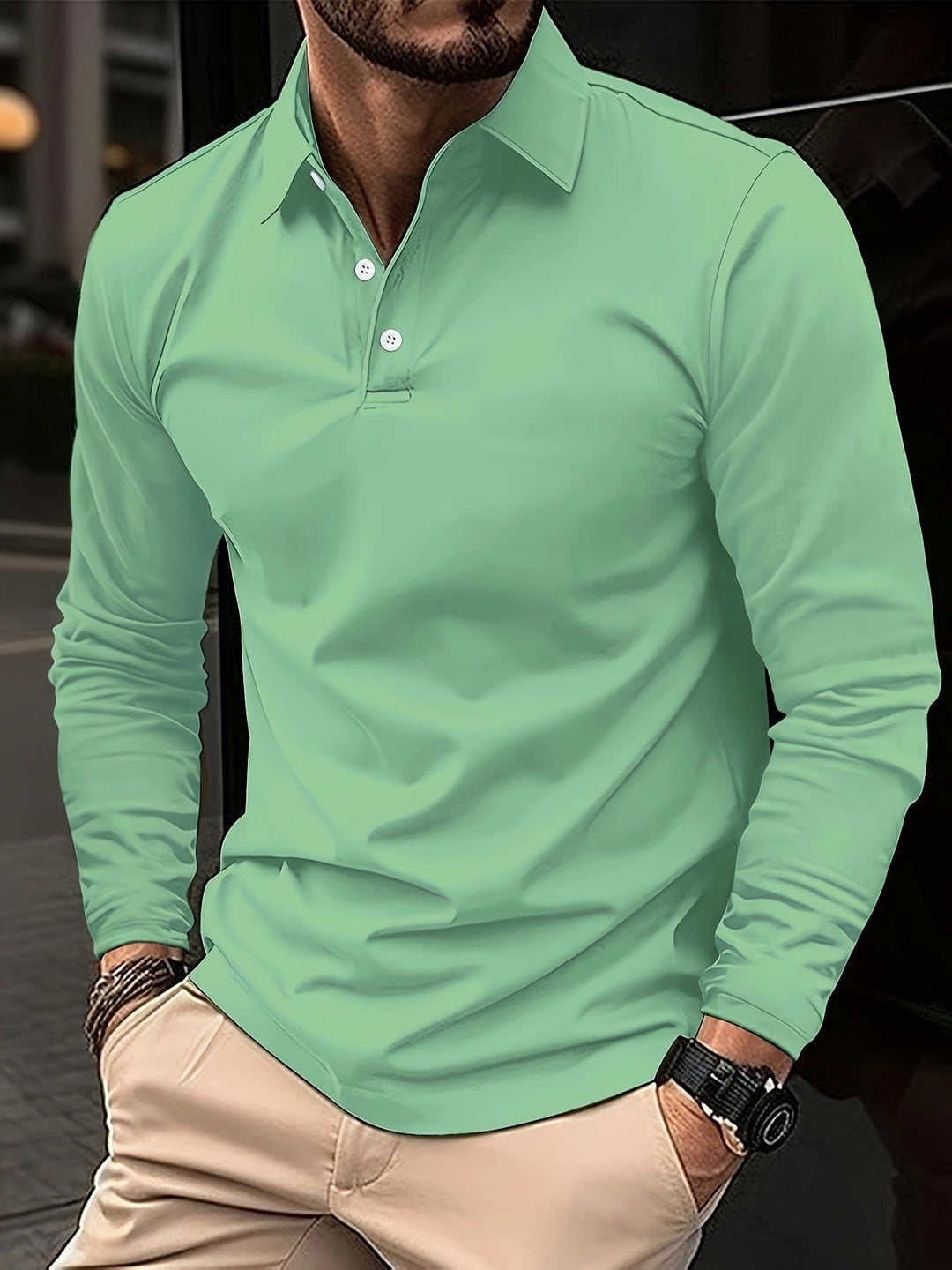 Polo da uomo a maniche lunghe