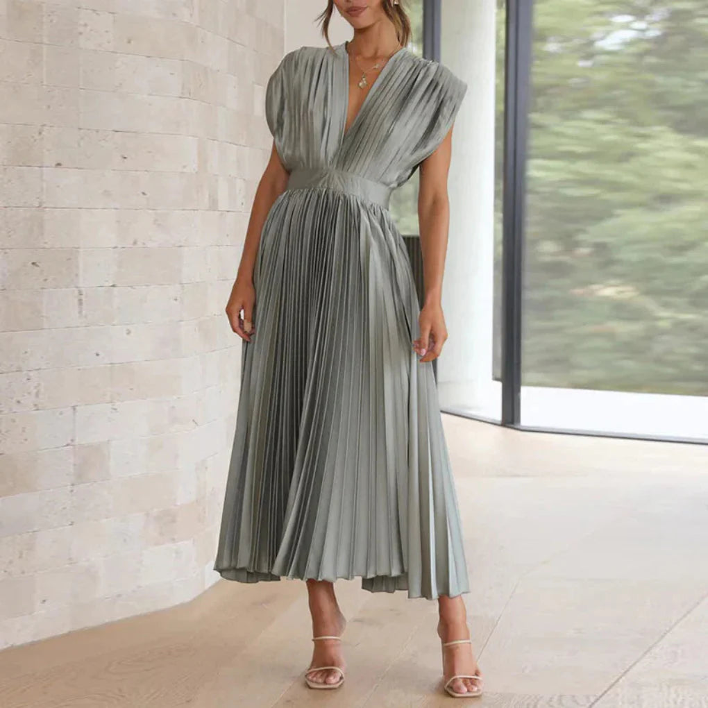 Abito moderno senza maniche con scollo a V da donna