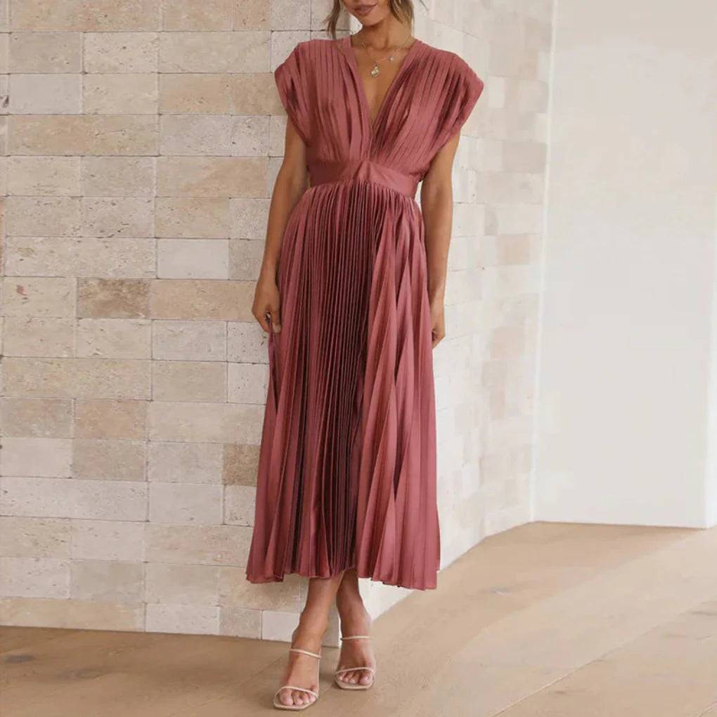 Abito moderno senza maniche con scollo a V da donna