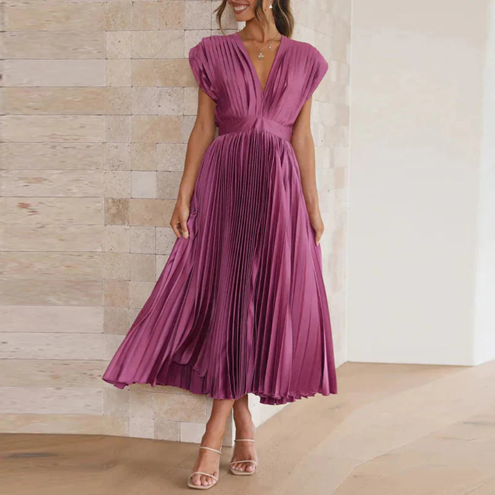 Abito moderno senza maniche con scollo a V da donna