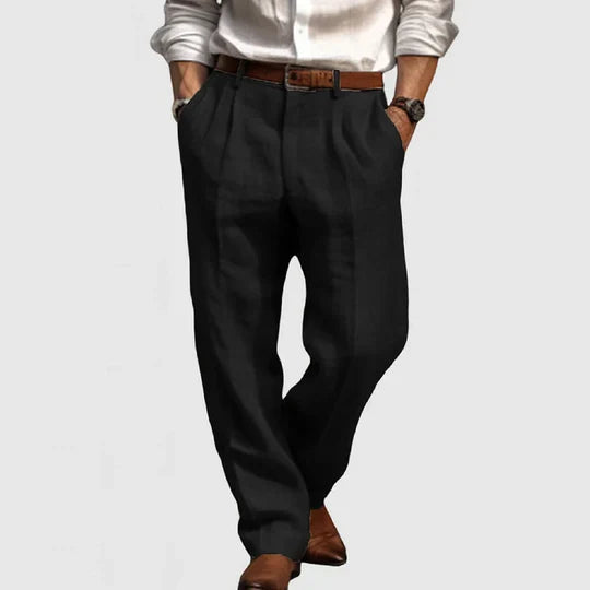 Pantaloni casual da uomo in cotone e lino