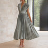 Abito donna elegante con scollo a V e senza maniche