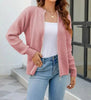 Cardigan donna casual solido con zip