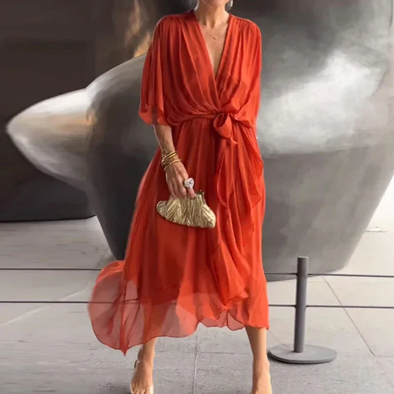 Abito elegante con scollo a V