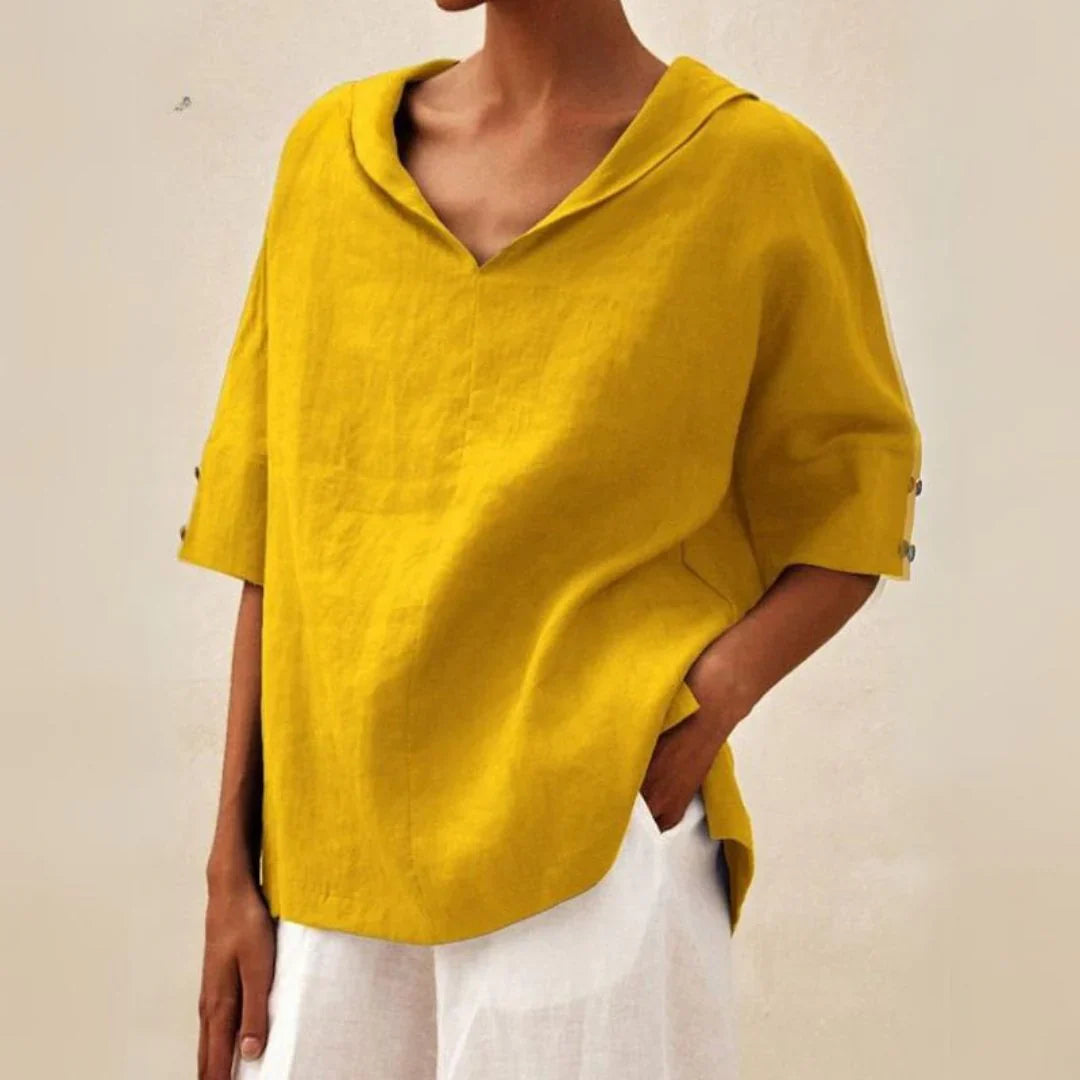 Camicia estiva essenziale in lino da donna