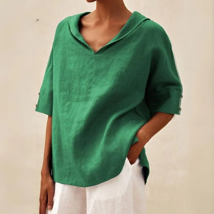 Camicia estiva essenziale in lino da donna