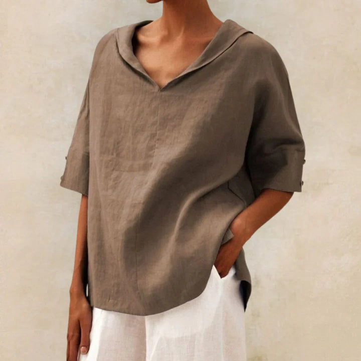 Camicia estiva essenziale in lino da donna