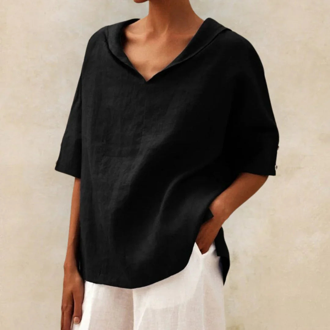 Camicia estiva essenziale in lino da donna