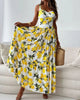 Abito da donna con stampa di limoni e spalline
