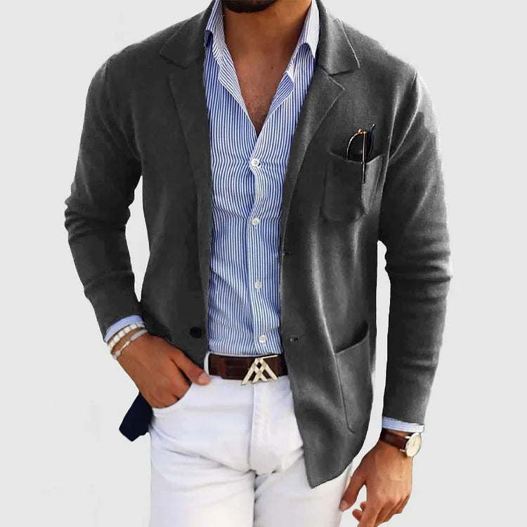 Blazer da uomo con tasche a patta casual per uomo