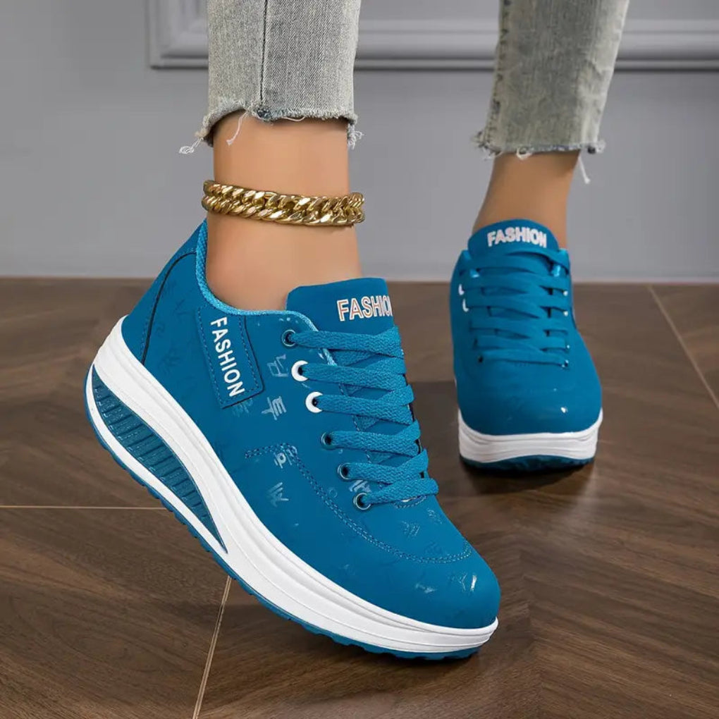 Scarpe basse con plateau in pelle PU da donna