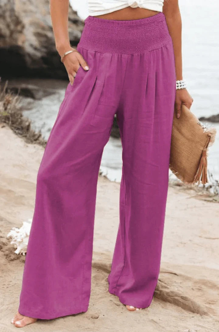 Pantaloni palazzo eleganti ed elasticizzati da donna