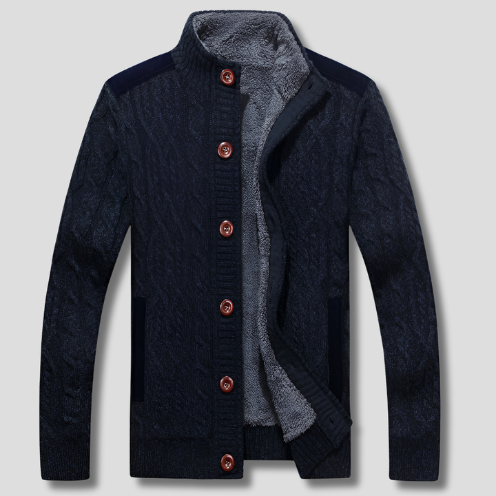 Cardigan forrado en peluche para hombre