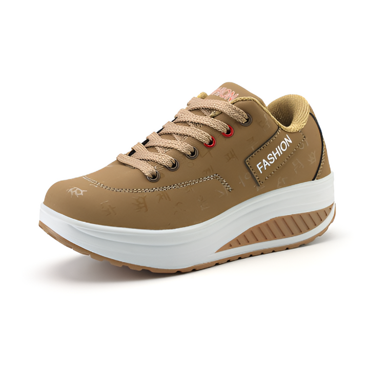 Scarpe basse con plateau in pelle PU da donna