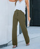 Pantaloni casual elasticizzati a vita alta da donna