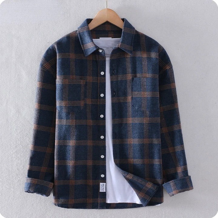 Camicia a quadri da uomo in stile classico per autunno e inverno