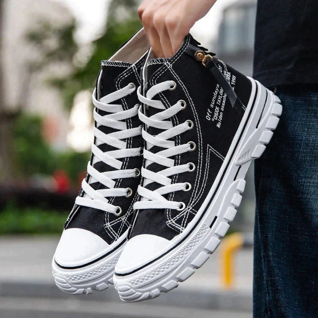 Scarpe alte in tela spessa da uomo, stile casual streetwear