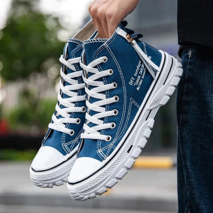 Scarpe alte in tela spessa da uomo, stile casual streetwear
