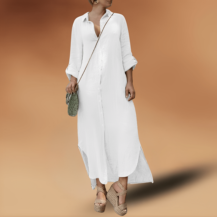 Abito lungo elegante in lino