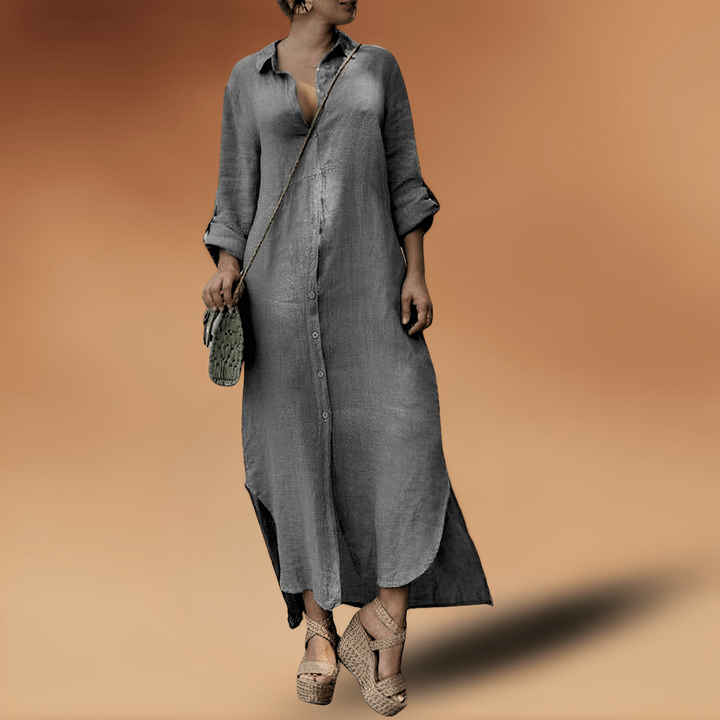 Abito lungo elegante in lino