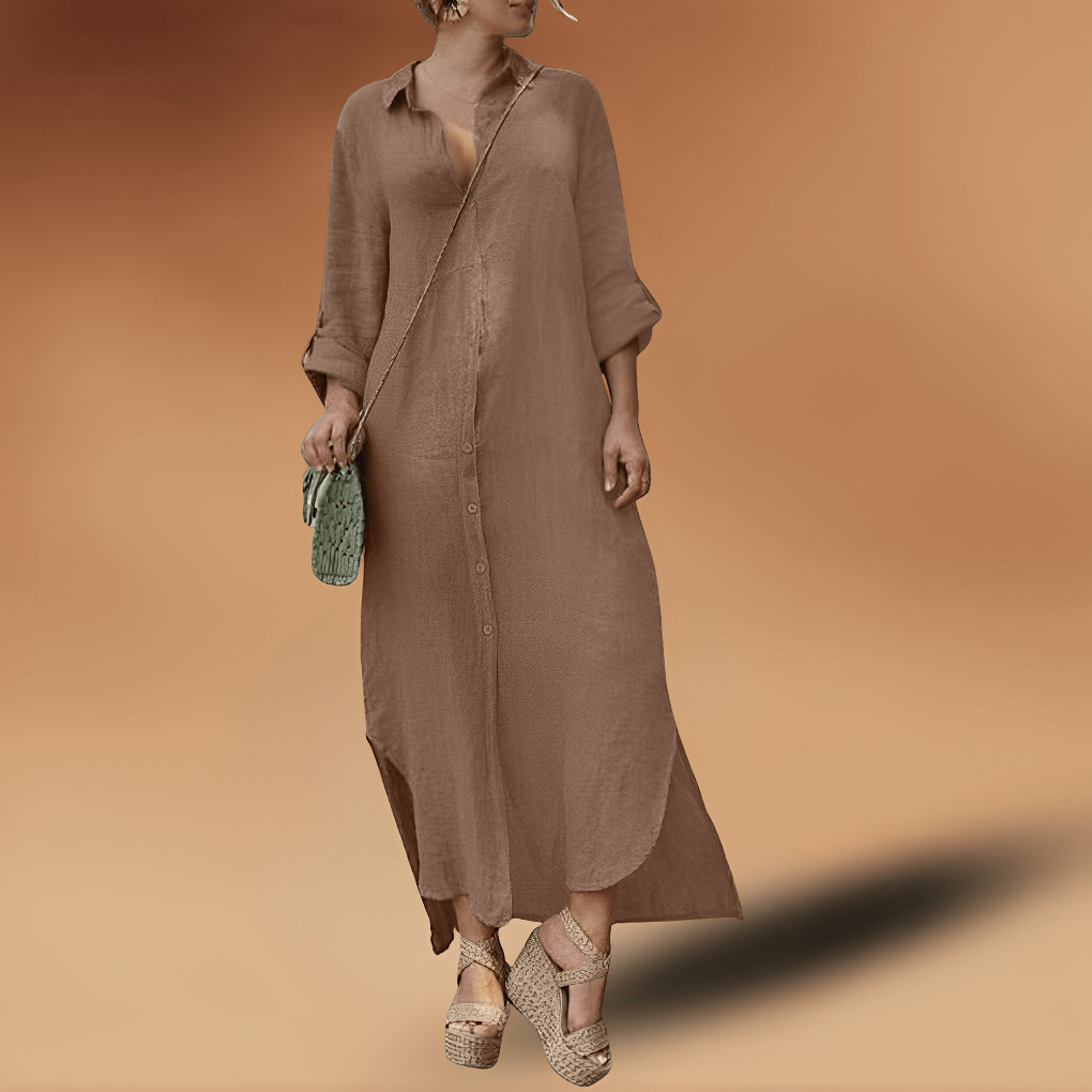 Abito lungo elegante in lino