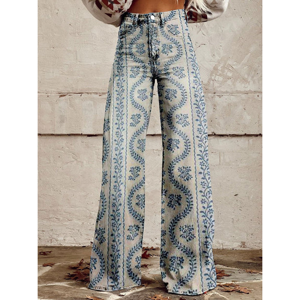 Pantaloni lunghi in denim da donna