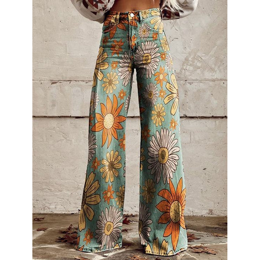 Pantaloni lunghi in denim da donna