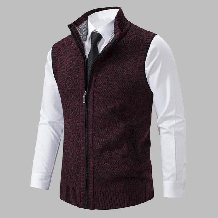 Gilet classico in maglia con cerniera da uomo