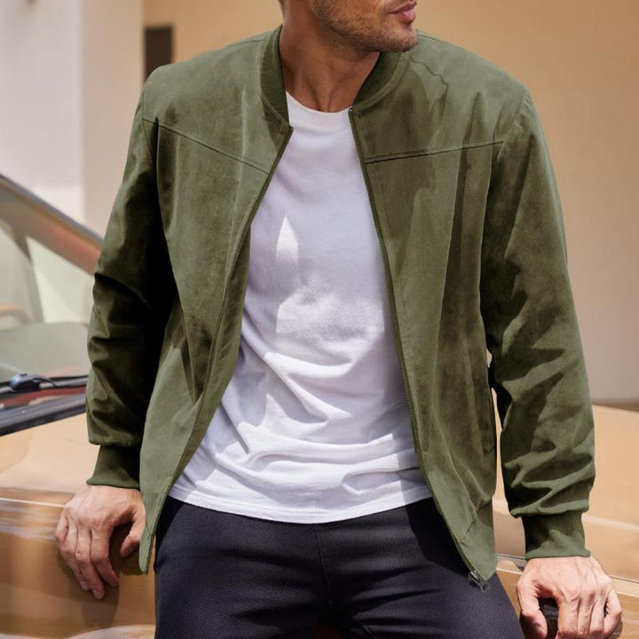 Giacca in pelle scamosciata retrò da uomo