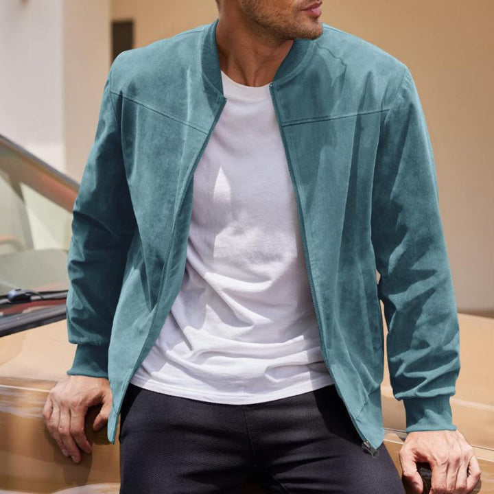 Giacca in pelle scamosciata retrò da uomo