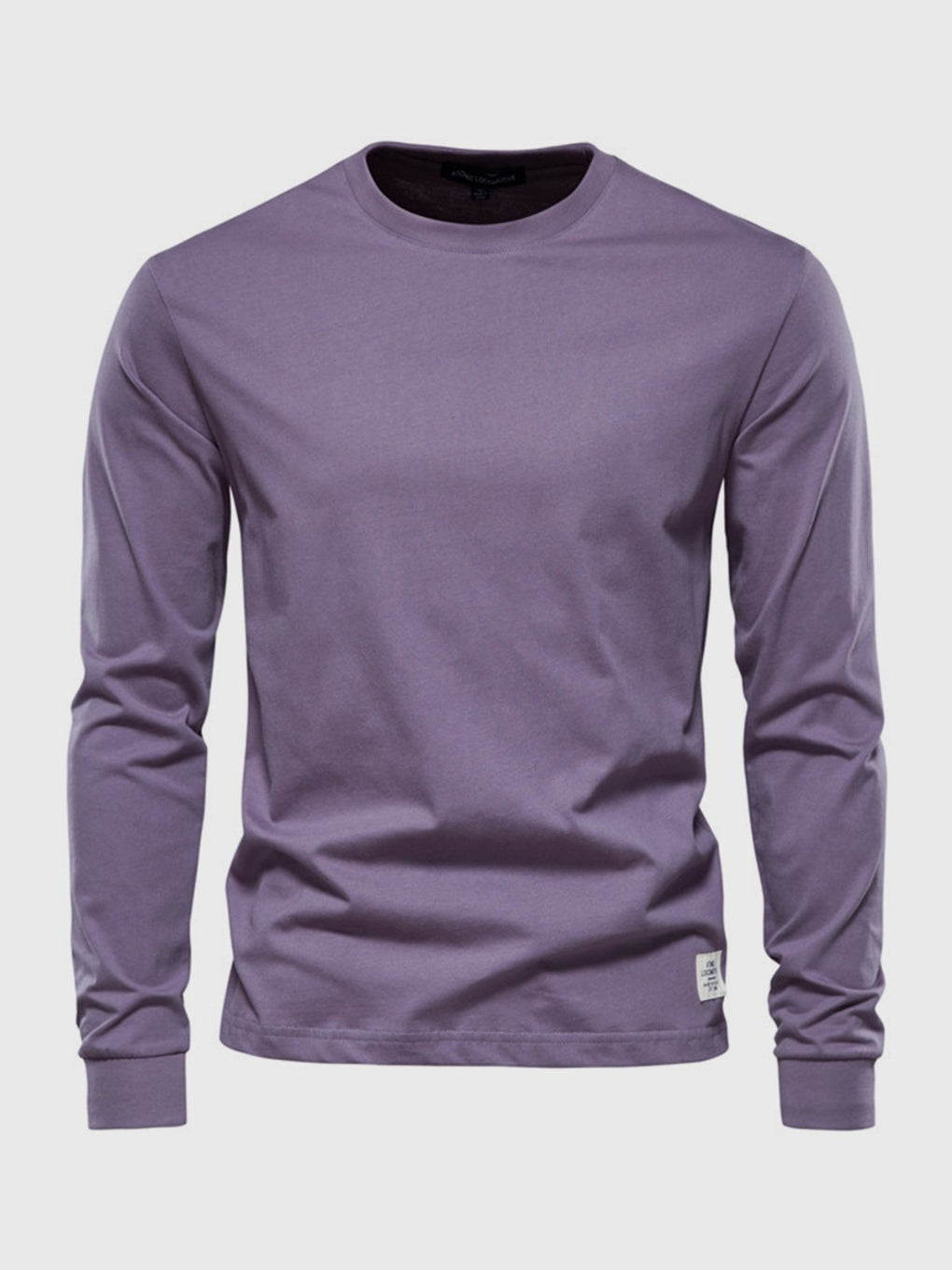Camicia da uomo in cotone a maniche lunghe con scollo tondo