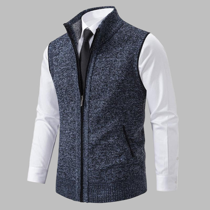 Gilet classico in maglia con cerniera da uomo