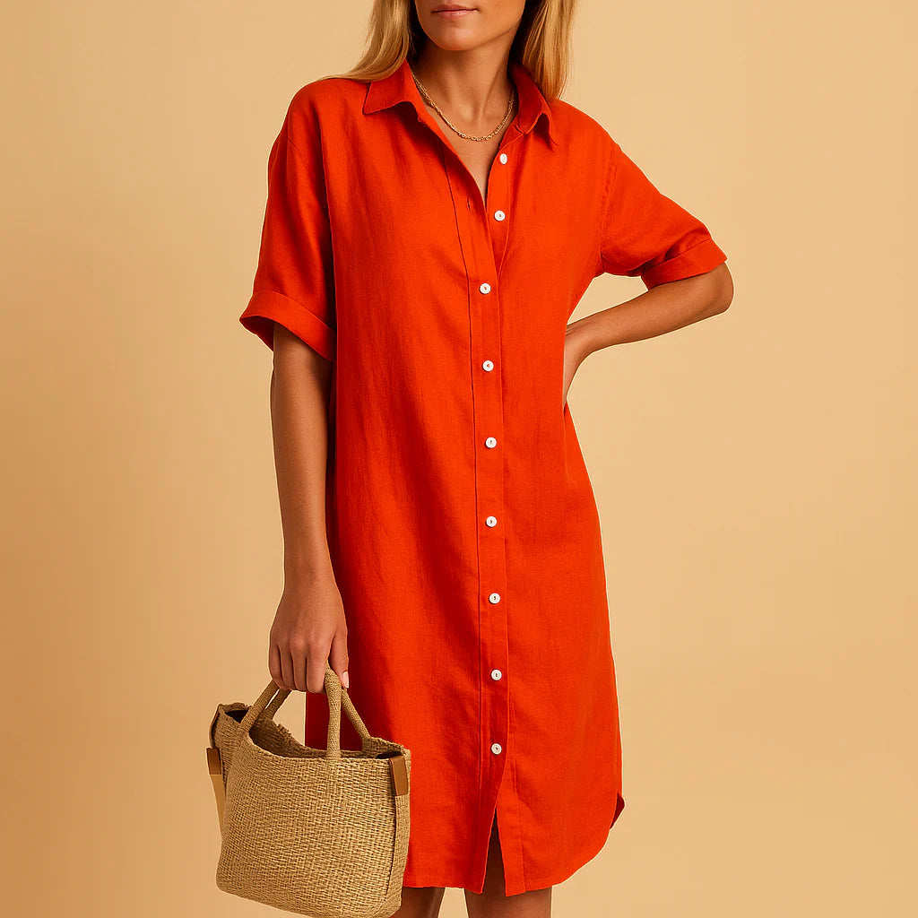 Abito camicia con bottoni dal taglio rilassato