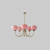 Lampadario moderno da soffitto rosa e oro