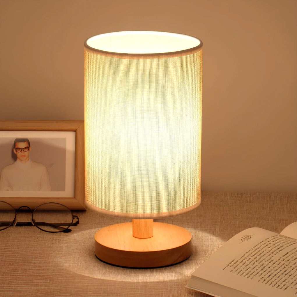 Lampada da comodino moderna in legno