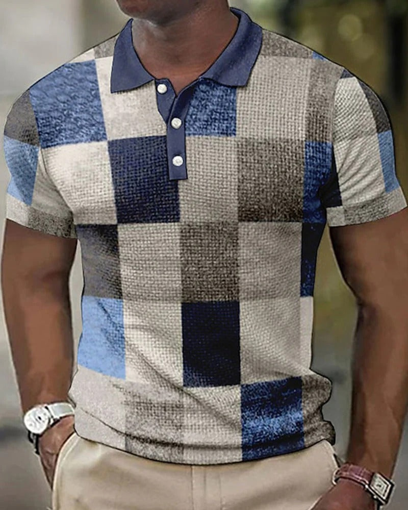 Polo a scacchi da uomo