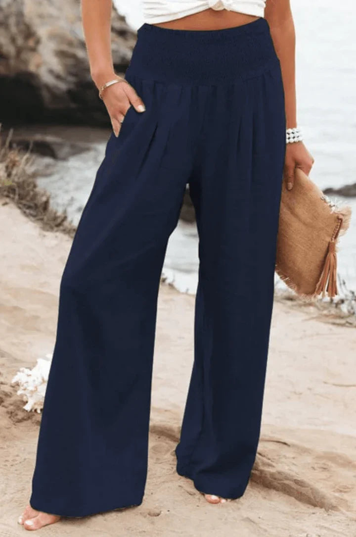 Pantaloni palazzo eleganti ed elasticizzati da donna