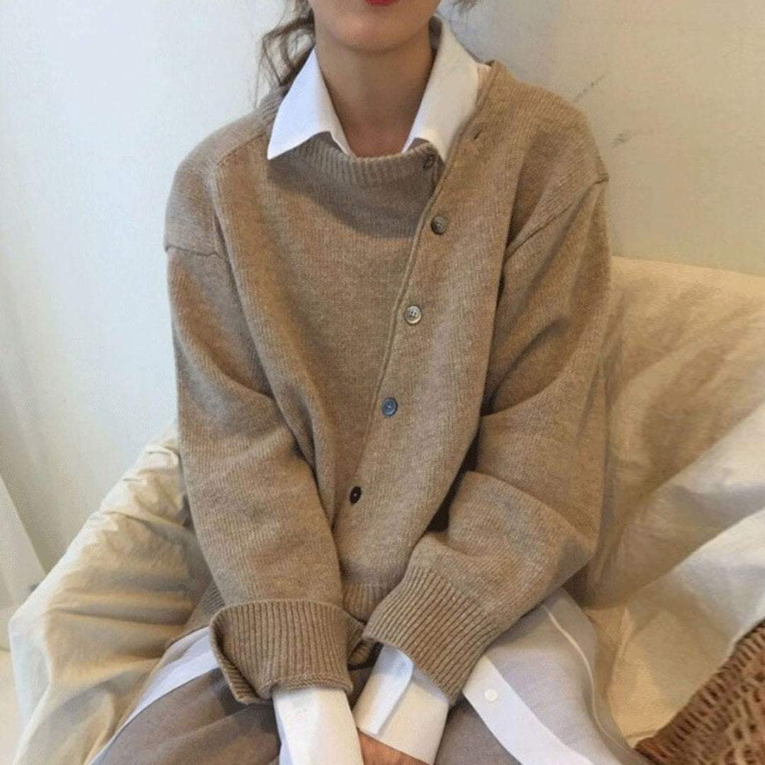 Cardigan a portafoglio in morbido cashmere