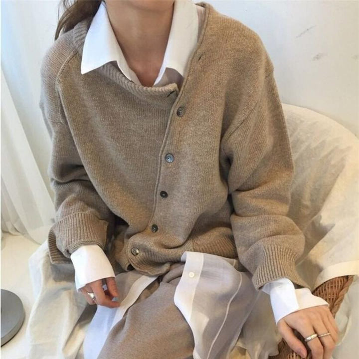 Cardigan a portafoglio in morbido cashmere