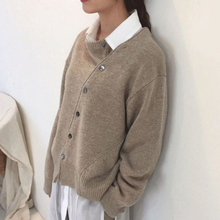 Cardigan a portafoglio in morbido cashmere