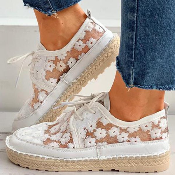 Sneakers ortopediche ricamate da donna