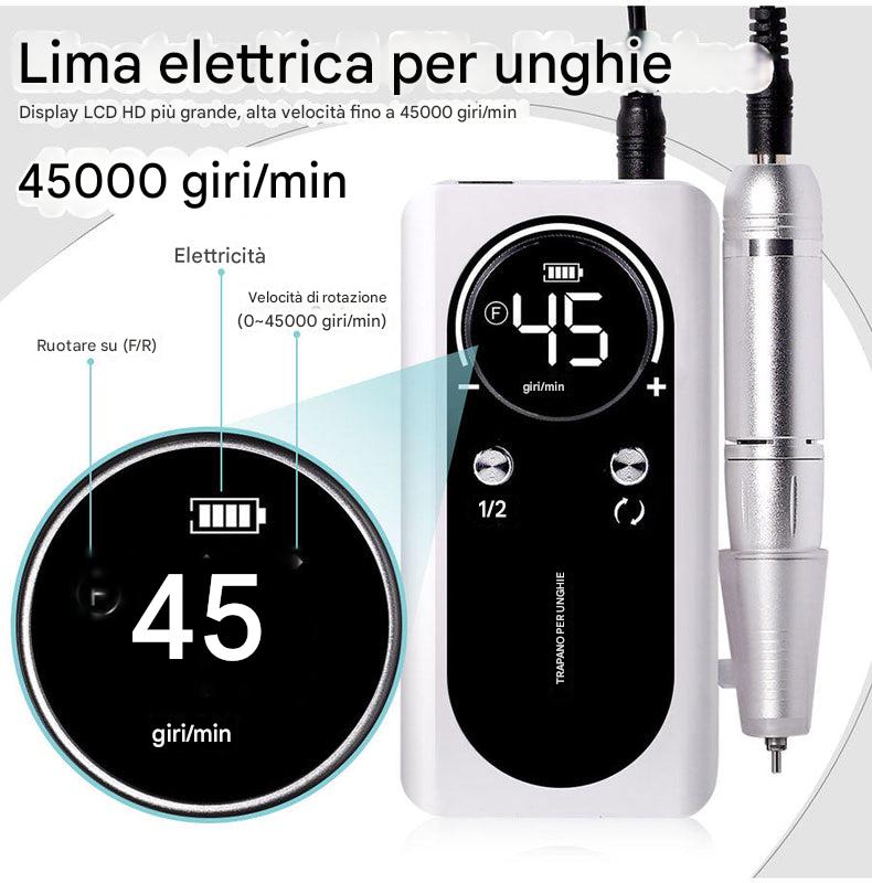 Trapano elettrico per unghie ricaricabile da 45.000 giri/min