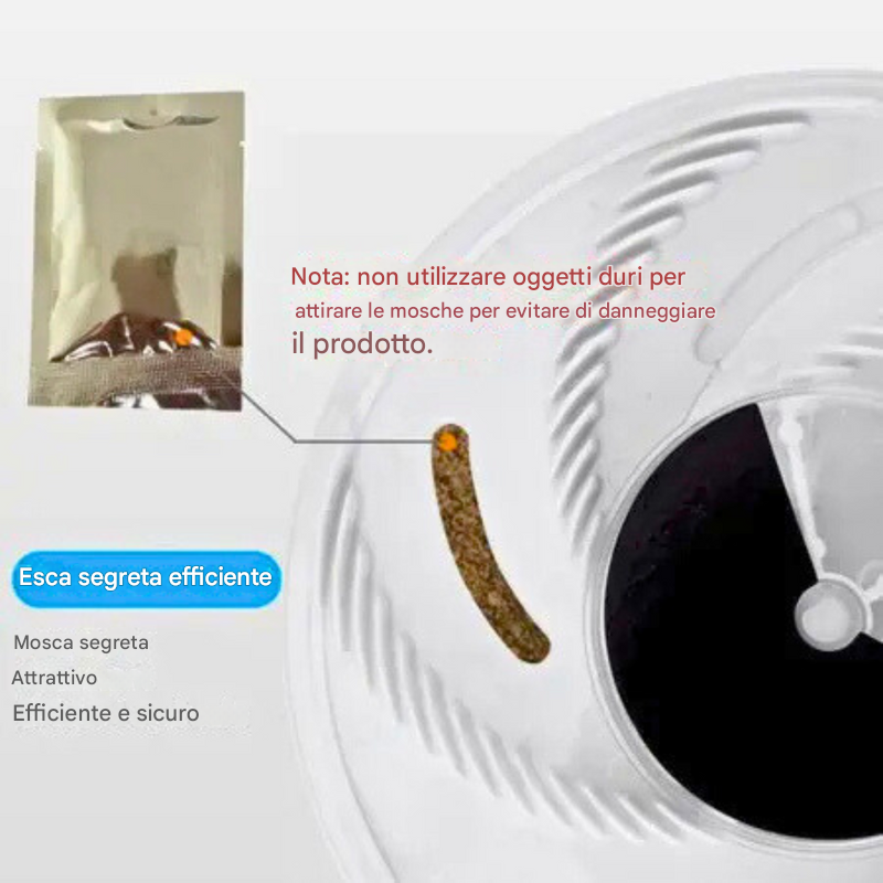 Dispositivo elettrico per la cattura delle mosche silenzioso ed ecologico