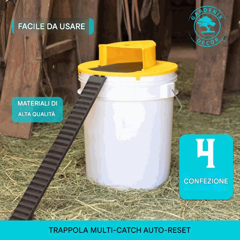 Trappola per topi con coperchio a secchio, confezione da 4