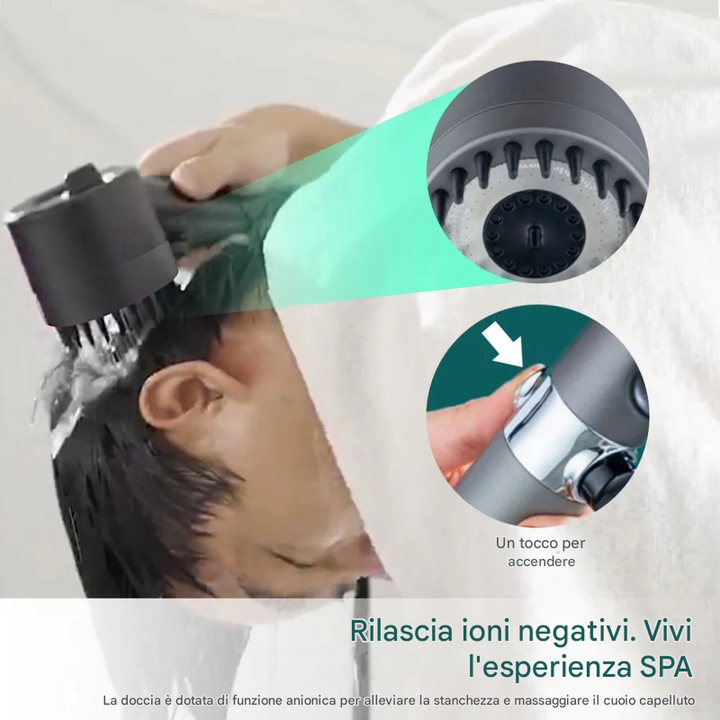 Soffione doccia a risparmio idrico