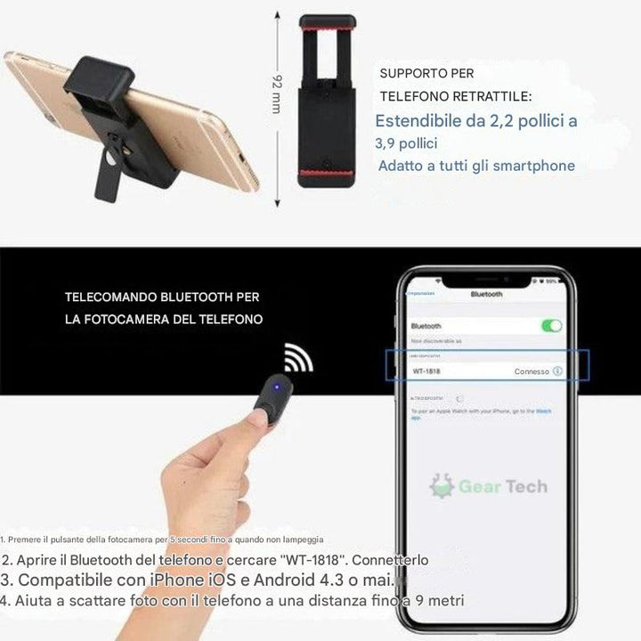 Treppiede per selfie Bluetooth