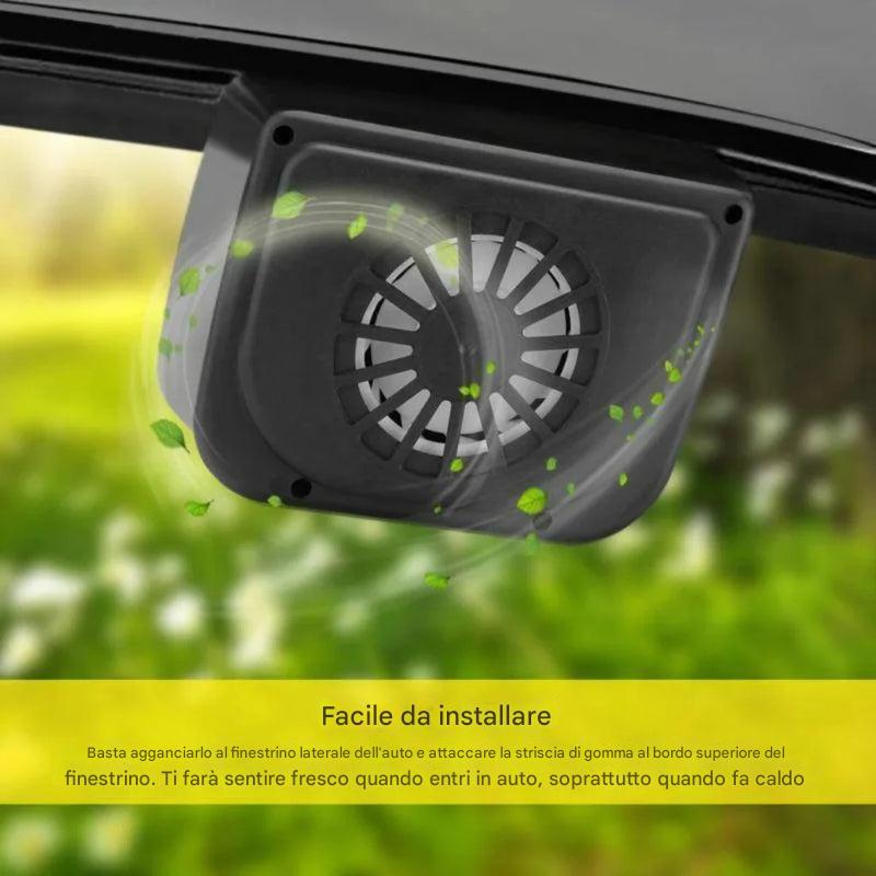 Ventilatore per finestrini auto alimentato ad energia solare