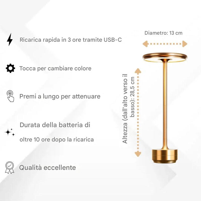 Lampada da tavolo wireless con ricarica semplice